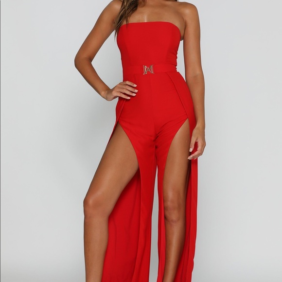 meshki red jumpsuit